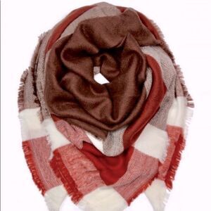NWT plaid Fringe blanket scarf.